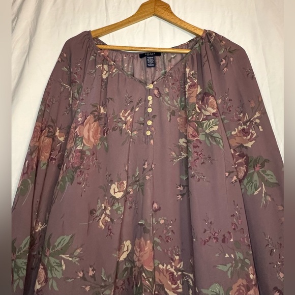 Chaps Women’s Floral Blouse size 1X - Picture 3 of 7
